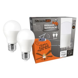 Miracle LED 606761 LED 100W Household Replacement (2-Pack) Rough Service, Daylight Bright White, 2 Count