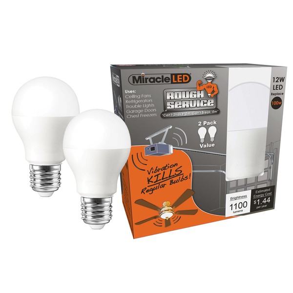 Miracle LED 606761 LED 100W Household Replacement (2-Pack) Rough Service,