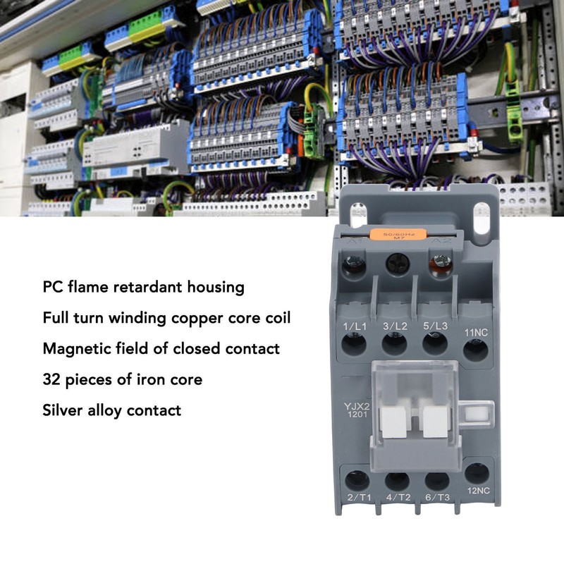 AC Contactor NC 12A Universal Rail Mount Silver Contact Low
