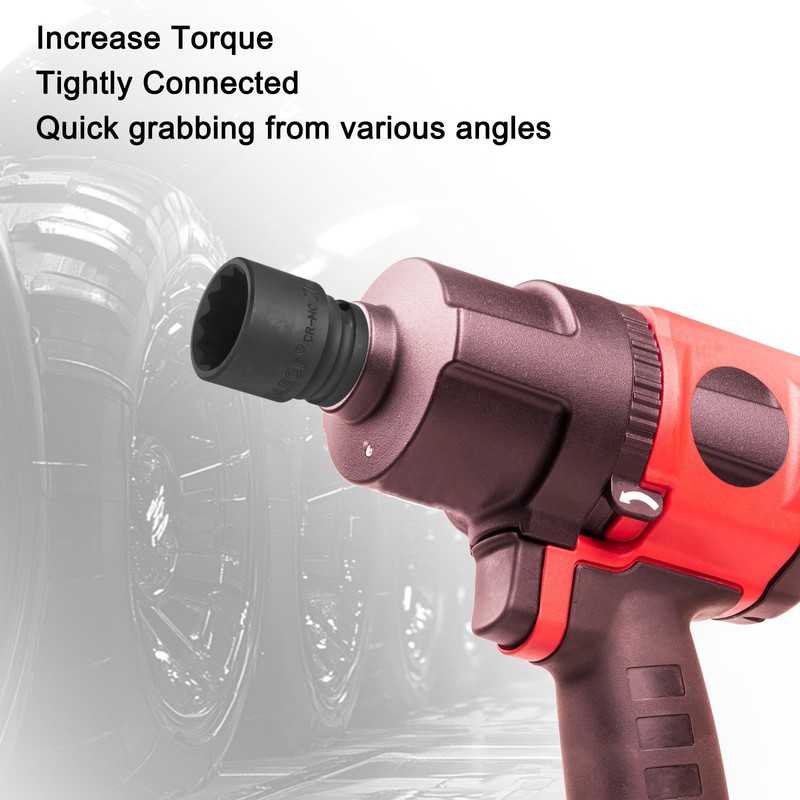 uxcell 1/2" Drive x 27mm Shallow Impact Socket 12-Point Metric