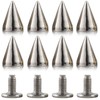 100 Sets 9.5MM Silver Spikes and Studs Metal Bullet Cone