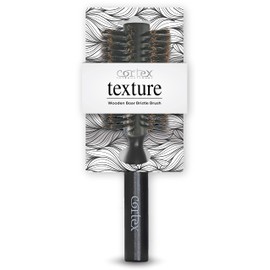 Cortex Professional Boar Bristle Brushes For Women and Men - Round Hair Brush Wooden Handle For All Hair Types (Black 2.75 Inch)