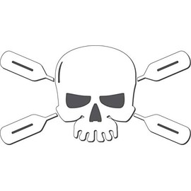 Skull Paddles Kayak,I Make Decals™, Kayaker Paddle Skull and Paddles Kayaking Sticker (kayak rowing decal) Sticker Die-cut Decal Sticker Graphic white vinyl