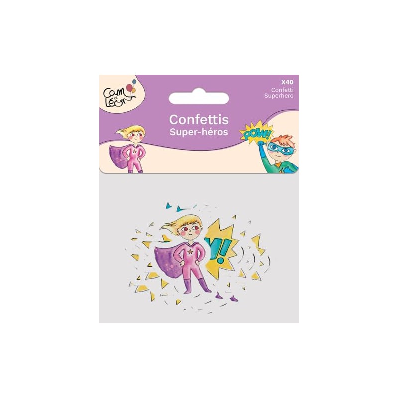 P'tit Clown re22492 – Pack of 40 Confetti Birthday Superheroes