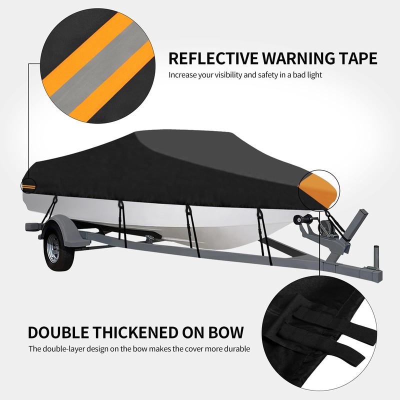OutdoorLines Waterproof Covers 16-18.5 Ft Long Black - Heavy Duty