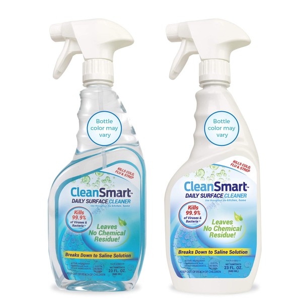 CleanSmart Daily Surface Cleaner and Pet-safe Disinfectant, Kills 99.9% of Viruses & Bacteria, 23 ounce Spray (pack of 2)