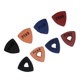 TUOREN Soft Leather Ukulele Picks Produces Richer Warmer Tone for Ukulele Guitar Bass 4pcs Triangle Shape + 4pcs Diamond Shaped Cutout Hole (Multi-Color)