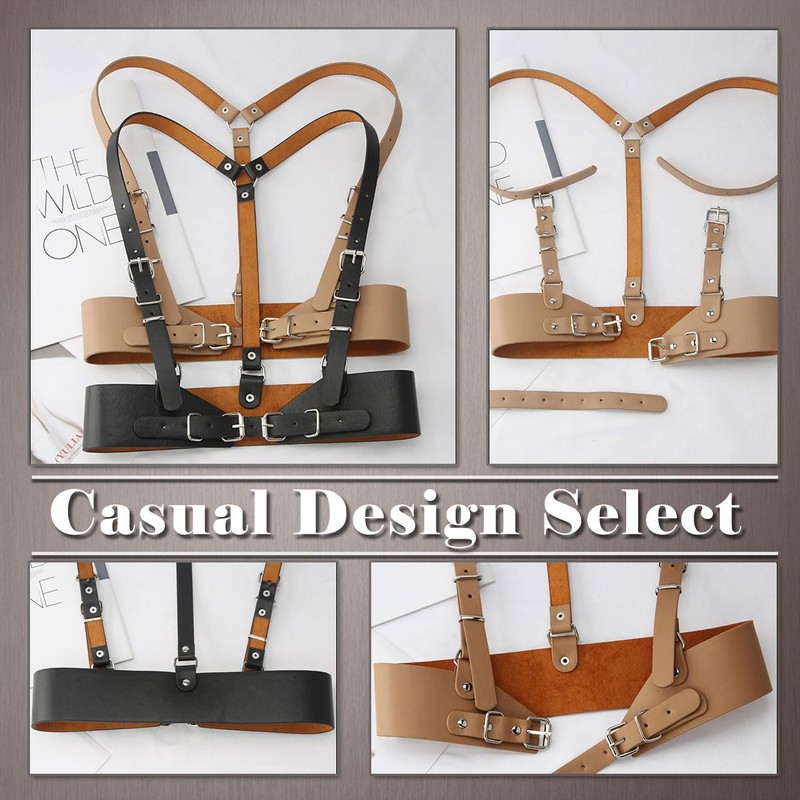 One Limitation BP305 Women's Suspender Leather Fashion Harness Silver Buckle