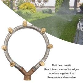 Multifunctional Annular Nozzle, G3/8 Female Thread Multi Head Shaped Atomizing Nozzle Misting Sprayer Water Hose Nozzle for Garden Agricultural Irrigation(7 Head)