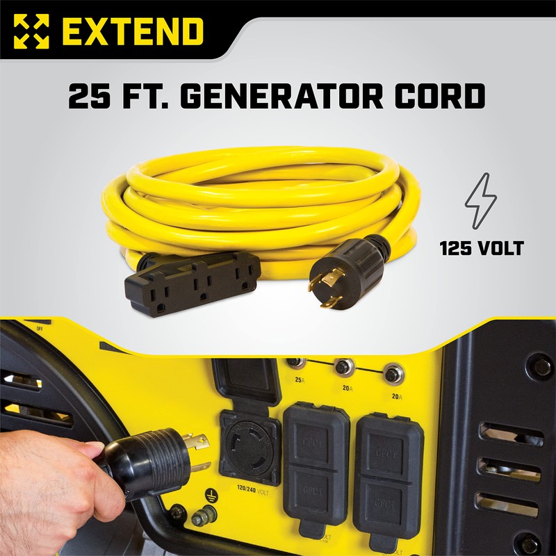Champion Power Equipment 25-Foot 30-Amp 125-Volt Fan-Style Generator Extension Cord