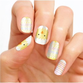 Hot Chick - Color Street Nail Strips (Easter 2019), Multicolored Pastel Designs and Easter Chicks (FDS515)
