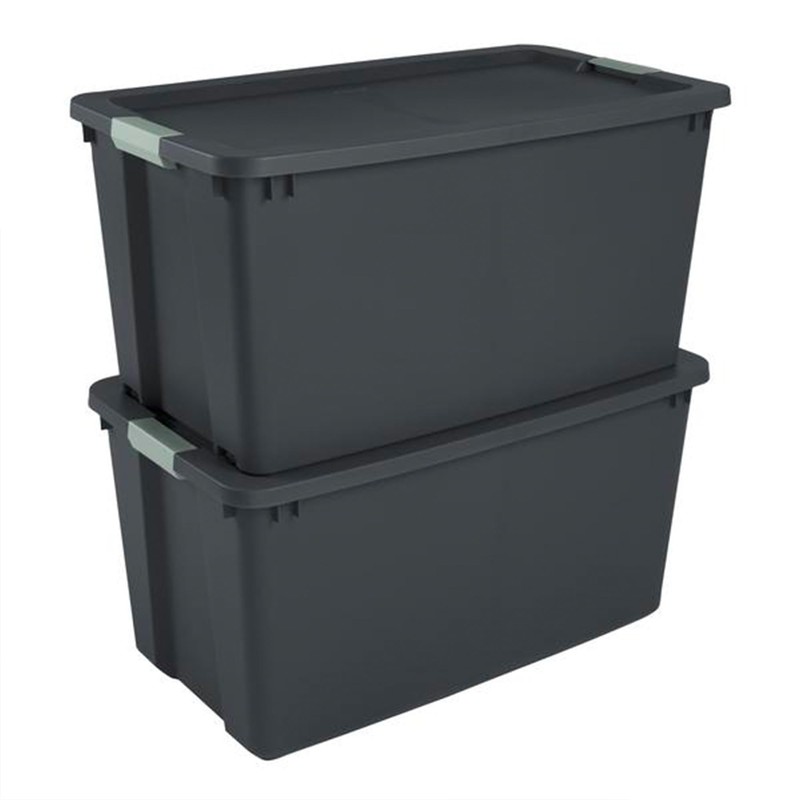 Sterilite 4 Pack 45 Gallon Wheeled Latch Tote, Stackable Plastic