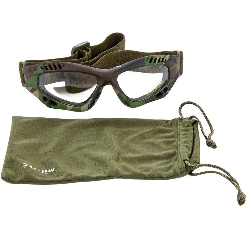 Mil-Tec Commando Brille AIR PRO Woodland KLAR