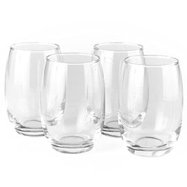 Cristar Stemless Wine Glasses Set of 4, 15.5 Ounce Glasses for Red or White Wine