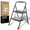 Foldable Step Ladder Stool - 2-Stepping Extension Tall Heavy Duty