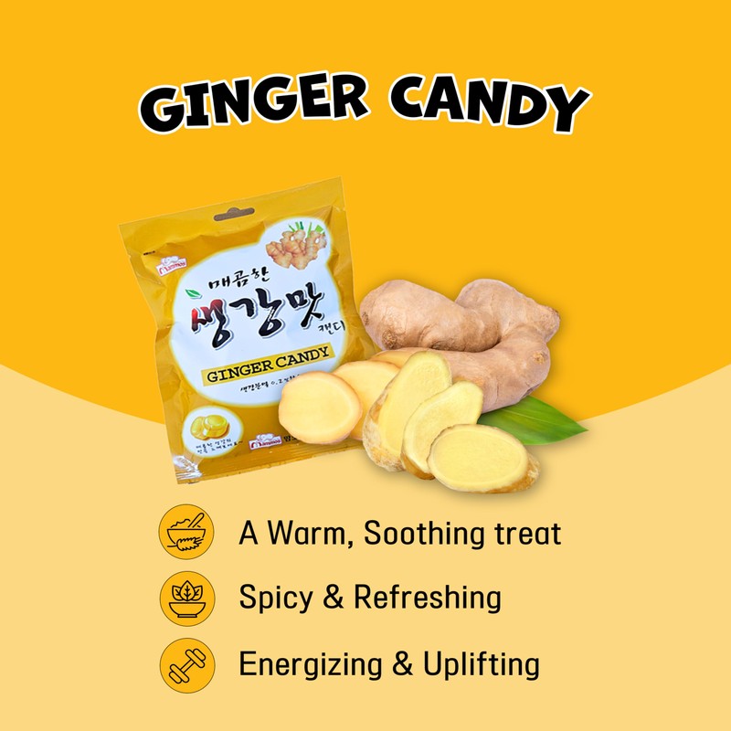 Mammos Ginger Candy - 0.2% Ginger Powder, Individually Wrapped, Spicy