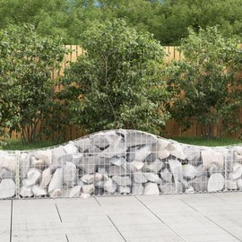 TREATLIFE HOME Enhance Your Garden's Appeal with Arched Gabion Basket, Durable Galvanized Iron, Sound-Insulating Barrier, Silver Finish