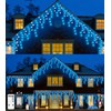 Icicle Outdoor Christmas Lights,460LED 17.5M/57ft Christmas Decorations Lights Plug in,Blue