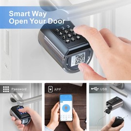 RUILON Smart Cylinder Electronic Combination Lock App Bluetooth Password Release Suitable for Door Thickness 50-100mm, Easy and Quick Installation