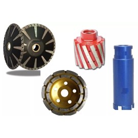 Roxx Tools 5 Inch convex blade 2" zero tolerance sink grinding drum diamond cup 3" core bit