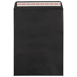 JAM PAPER 9 x 12 Open End Colored Catalog Envelopes with Peel and Seal Closure - Black - 25/Pack