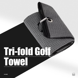 Mile High Life Golf Towel | Tri-fold Waffle Towels | Premium Microfiber Fabric | wiith Heavy Duty Carabiner Clip