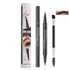 Fine Tip Dual-End Eyebrow Penci lwith Spoolie for Natural, Precise
