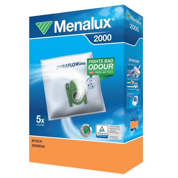 Menalux 2000 Pack of 5 Synthetic Material Dustbags and 1 Micro Filter