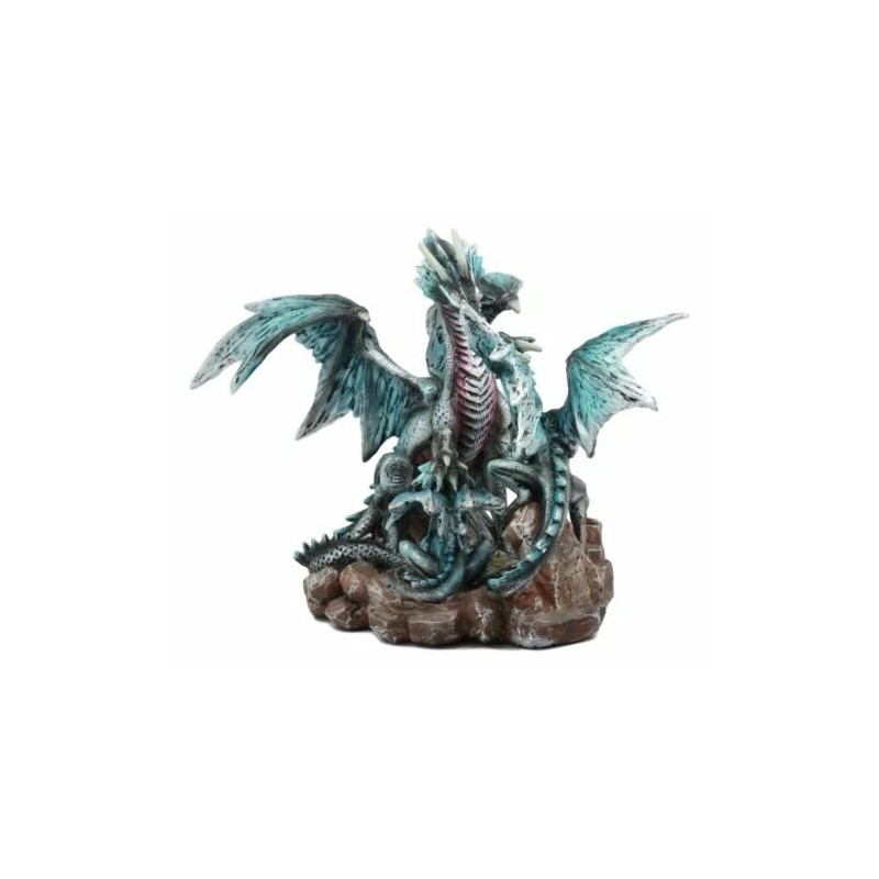 Family Set of Midnight Storm Dragon Statue 8" Height Fantasy
