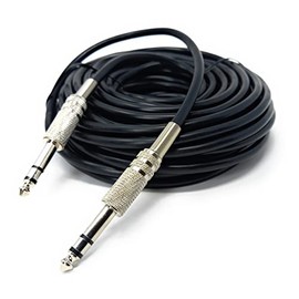 DRUT 15m 6.35mm Male to 6.35mm Male Stereo Audio Cable, 1/4" TRS Connectors For Professional Music Instruments & Home Audio 50ft Black Nickel Connectors