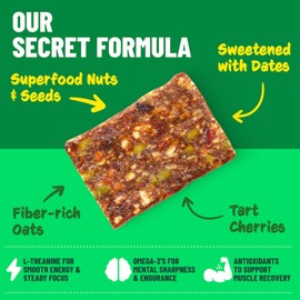 Caddy Snacks Chewy Cherry Almond – Healthy Snack Bars | Low Sugar | Vegan | Gluten Free | On-the-Go Golf Snack | 2.1 oz Bars, 12 Count