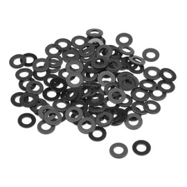sourcing map Pack of 100 Nylon Flat Washers M5 for 5 mm ID Screw Bolts 10 mm AD 1 mm Thick Spacer Sleeves Sealing Rings Washers for Tap Pipe Water Hose Black