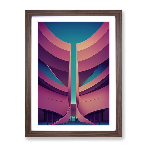 Futuristic City Architecture No.7 Framed Print for Living Room Bedroom