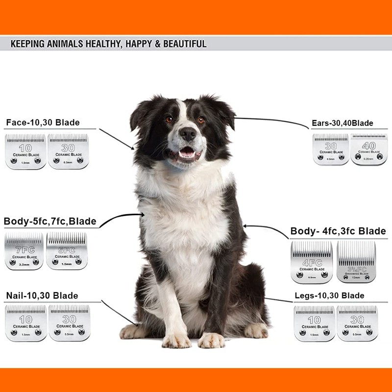 Dog Grooming Clipper Replacement Blades Compatible with Andis Pet Clipper/Oster