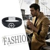 Feilok Eight-pointed Star Bracelet Men's Bangle Wrap Bracelet Cuff Leather
