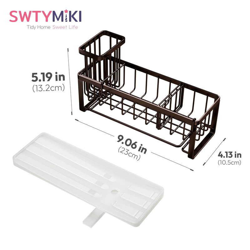 SWTYMIKI Sponge Holder for Kitchen Sink - Sink Caddy with
