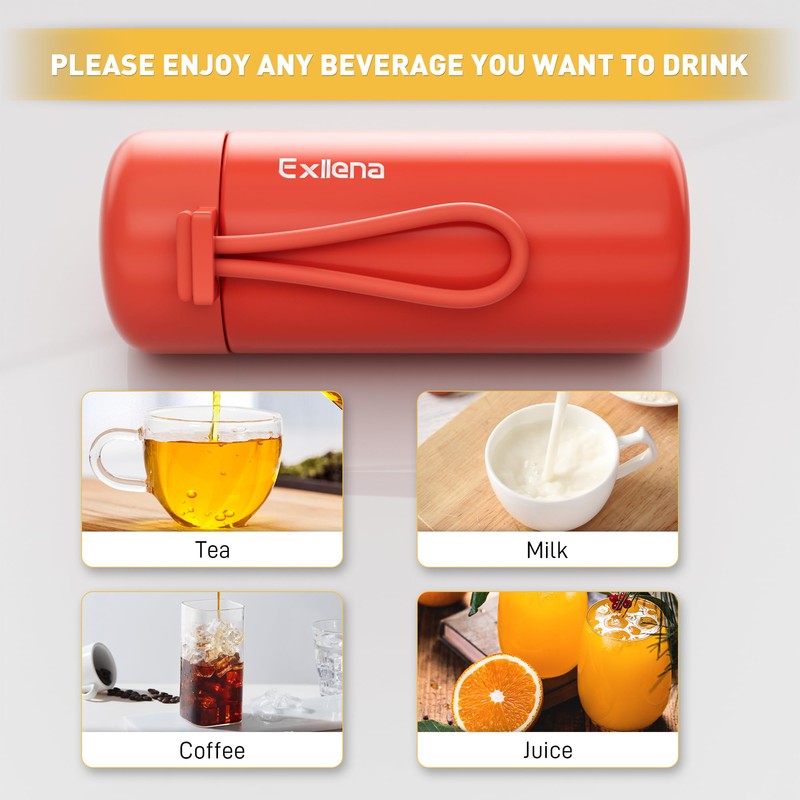 Exllena Small Flask 150ml Made of 304 Stainless Steel, Double