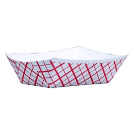 Southern Champion Tray 0413 #100 Southland Paperboard Food Tray, 1 lb Capacity, Red Check (Case of 1000)