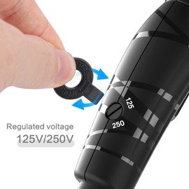 DAN Technology Compact Hair Dryer, Black, European Plug, Portable Mini Blow Dryer with Concentrator & Diffuser, Travel Hair Dryer, 1.2 watts, Foldable, 2 Speeds & Settings