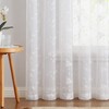 TOPICK White Sheer Curtains for Living Room, Embroidered Voile Window