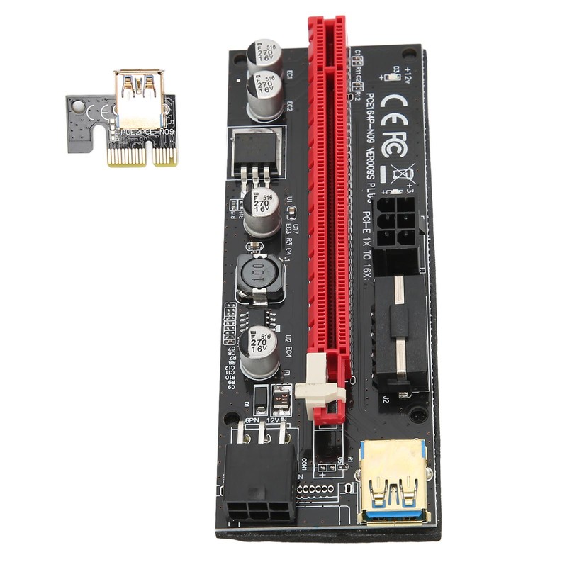 PCIE 1X to 16X Riser Card 4 Solid Capacitors 6