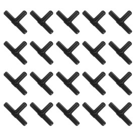 sourcing map 20Pcs Aquarium Air Valve Connectors, 3 Way Plastic Inline Tubing Non-return Valves for 4mm ID Air Tubing Fish Aquatic Tank Pond Air Line, Black