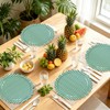 30Pcs Green Striped Paper Plates, Scalloped, Minimalist, 9 In