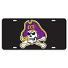 East Carolina Pirates Skull Black Reflective Auto Car Tag