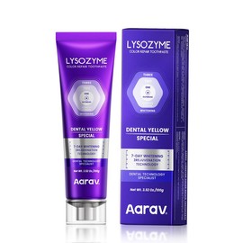Aarav Lysozyme Purple Whitening Toothpaste | instant StainRemoval & Color Repair for Teeth Brightening l Fresh BreathFormula with Colour Correcting Technology Oral Radiant:_2pc