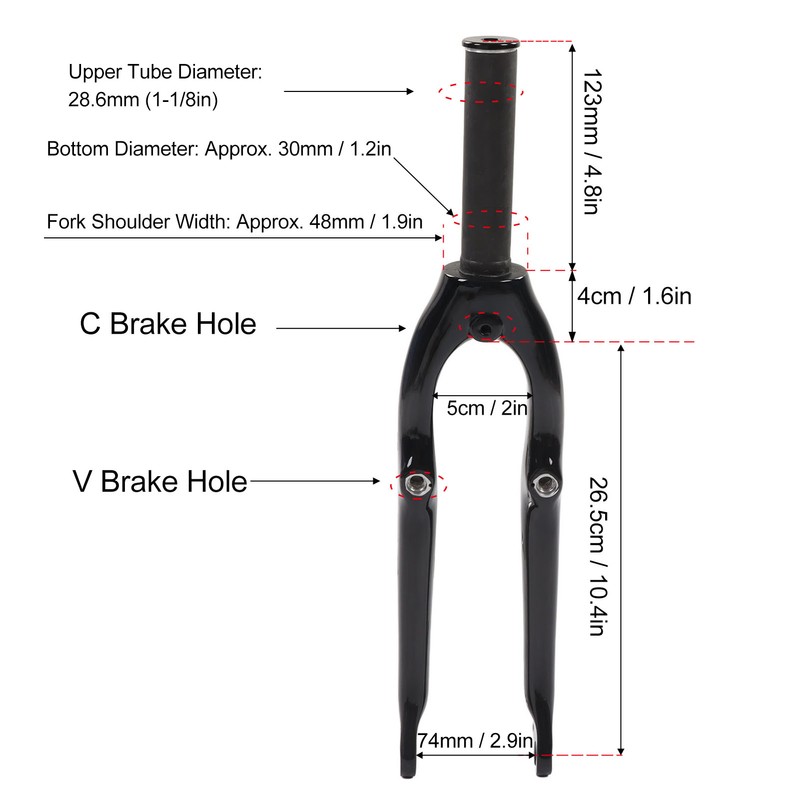 Carbon Fiber Front Fork Replacement Folding Bike Fork with Screws