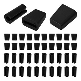 PDETVEO 40PCS Premium Sink Grid Plastic Feet, Heavy-Duty Kitchen Wire Rack Protectors, Non-Slip Bumper Replacement Parts for Sink Grate Protection, Easy Install (Black)
