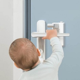 Door Handle Safety Lock: Sleek Design, Secure Fix, Prevents Finger Pinch & Pet Escapes SIS-032 Door Handle Safety Lock/White (Gray)/ONESIZE 3ea