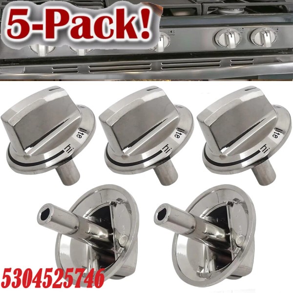 For Frigidaire 5 PACK For Frigidaire Range Cooktop Knob 5304504839