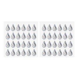 PATIKIL Water Drop Self-Adhesive Rhinestone Stickers, 2 Sheet/48 Pcs Face Gems Jewel Stickers Crystal Embellishment Sheet for Crafting Nail Decor Makeup DIY, White
